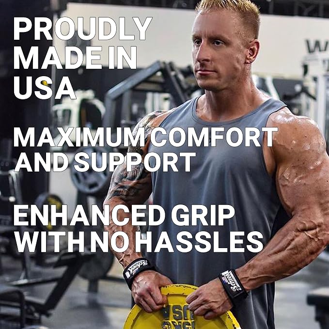 Schiek Sports, Inc. Basic Padded Lifting Straps in Black | Improves grip strength, heavy pulls, padded wrist design, all-day comfort, harbinger lifting straps, lifting atraps