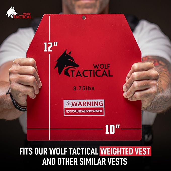 WOLF TACTICAL Weight Vest Plates - 5.75/8.75/14.5/19.75LB Pairs - WODs, Strength Training, Running, Heavy Workouts