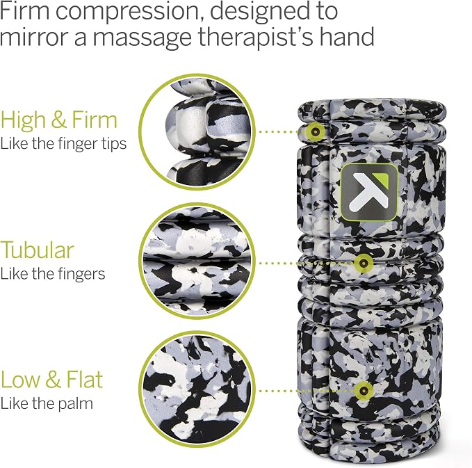 TRIGGERPOINT Performance Therapy Grid Foam Roller for Exercise, Deep Tissue Massage and Muscle Recovery, Original (13-Inch), Grey Camo