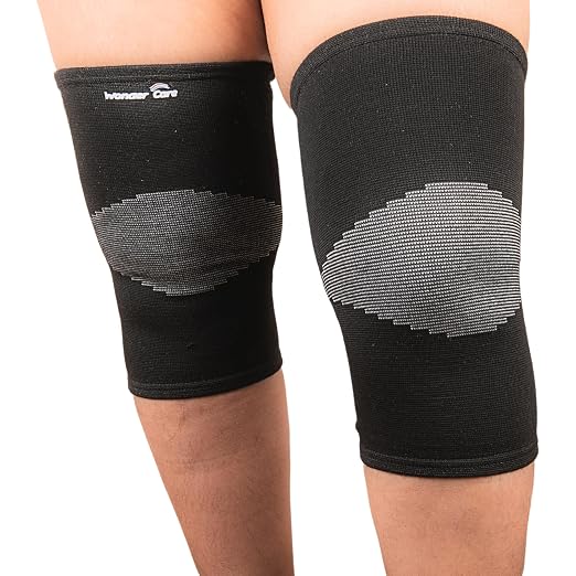 Wonder Care 2-Pack Bamboo Knee Compression Sleeve for Men and Women, Compression Knee Sleeve for Running, Volleyball, Gym Weightlifting Made from Bamboo Yarn, Perfect Knee Brace for Knee Pain and Enhanced Comfort - 1 Pair