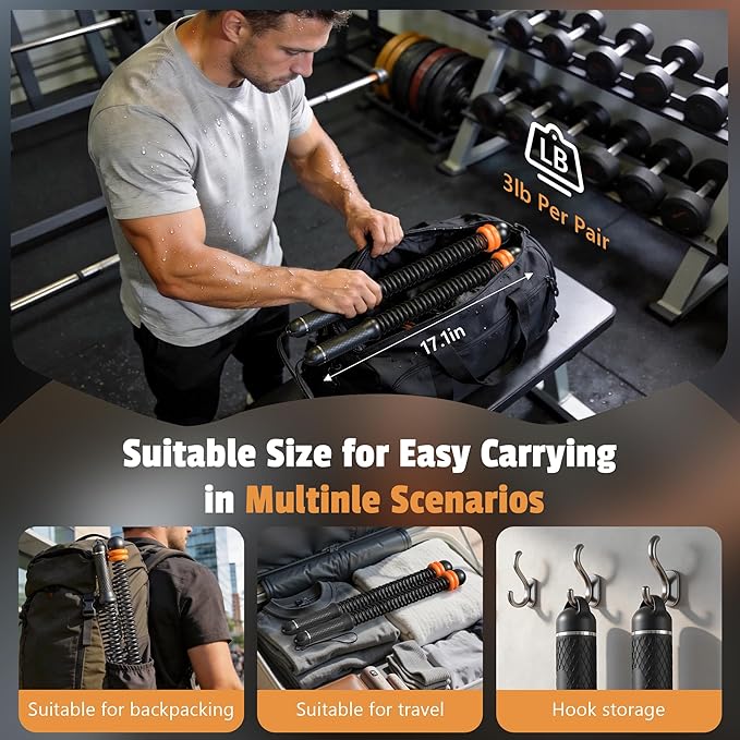Portable Weighted Cordless Battle Ropes for Men & Women, Black | Adjustable Weights, Home Gym, Low-Noise Exercise Rope, Low-Impact Workout, Strength & HIIT
