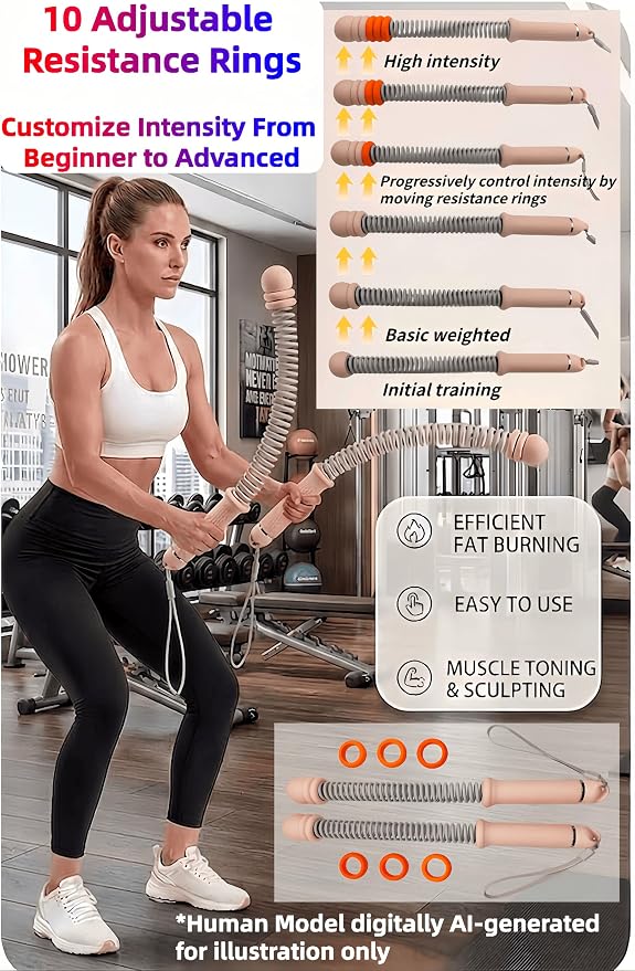 Cordless Battle Rope Set, Adjustable Resistance Home Workout, Pink | Quiet Full-Body Cardio Anywhere—No Anchors, Adjustable Resistance, Portable Training for All Fitness Levels