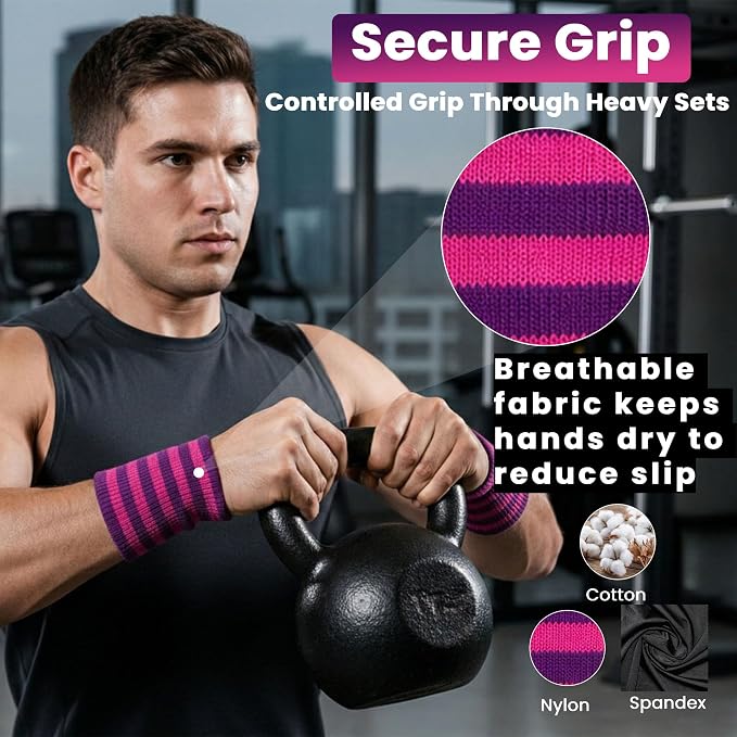 Kettlebell Wrist & Forearm Guards | Impact-Absorbing Wristbands for Kettlebell Training | Protects from Bruises | Breathable & Sweat-Wicking | Unisex Stretch Fit | One Size Fits All (Pair)