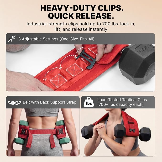 DMoose Fitness Hip Thrust Belt - Dual-Strap Glute Builder for Dumbbells, Plates, Kettlebells (Supports up to 700 lbs) - Comfortable Padded Booty Belt for Home & Gym
