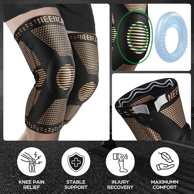 NEENCA Professional Knee Brace, Medical Knee Support for Women & Men Relief | Patented Patella Gel Pad & Side Stabilizers, Compression Sleeve for Knee Pain, Swelling, ACL, PCL, Arthritis, Sports, Workout