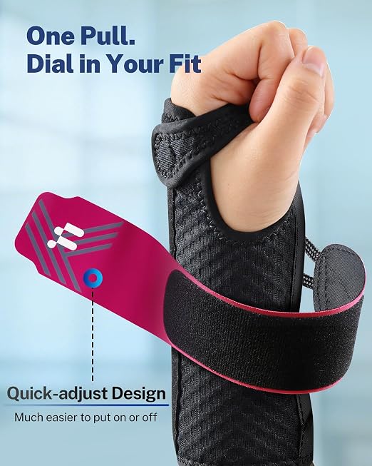 Quick Adjust Carpal Tunnel Wrist Brace, Open Thumb Opening for All-Day Wear | Removable Support Splints, Breathable Fabric, Daytime Typing & Night Support, Adjustable Wrist Support, Carpal Tunnel Relief