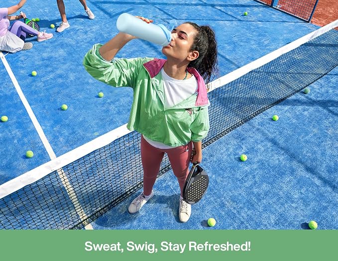 POWCAN 26 oz Insulated Water Bottle: 2-in-1 Straw and Spout Lid, Leak-proof | Keep Cold 24H, Cupholder Friendly, BPA-Free, Stainless Steel Water Bottle for Gift, Trip, Picnic, Camping (Avocado Grove)