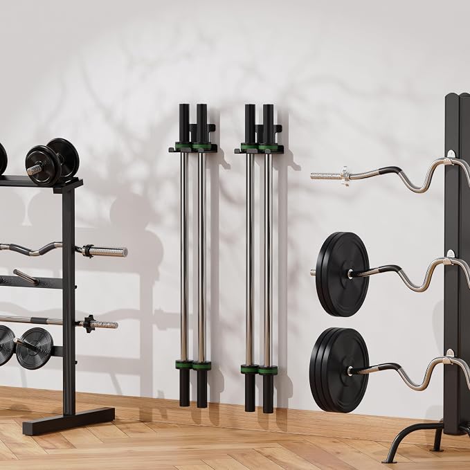 Barbell Rack Barbell Holder Wall Mount Barbell Storage Holder Olympic Bar Hanger for Home, Commercial, Garage Gym