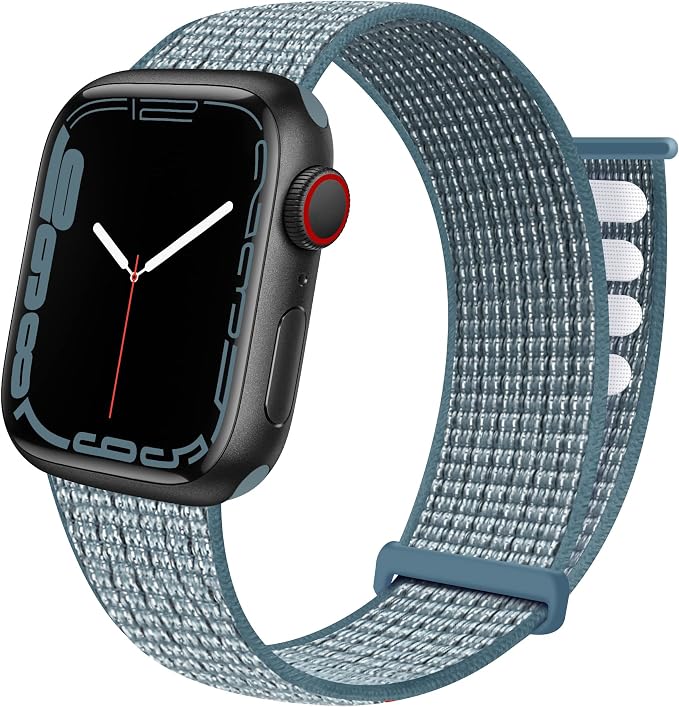 Sport Loop Band Compatible with Apple Watch Band 38mm 40mm 41mm 42mm 44mm 45mm iWatch Series 7 6 5 SE 4 3 2 1 Strap, Nylon Weave Women Men Stretchy Elastic Braided, 38 40 41mm Celestial Teal | Nylon Sport Loop Wristband Compatible with Apple Watch Ultr...