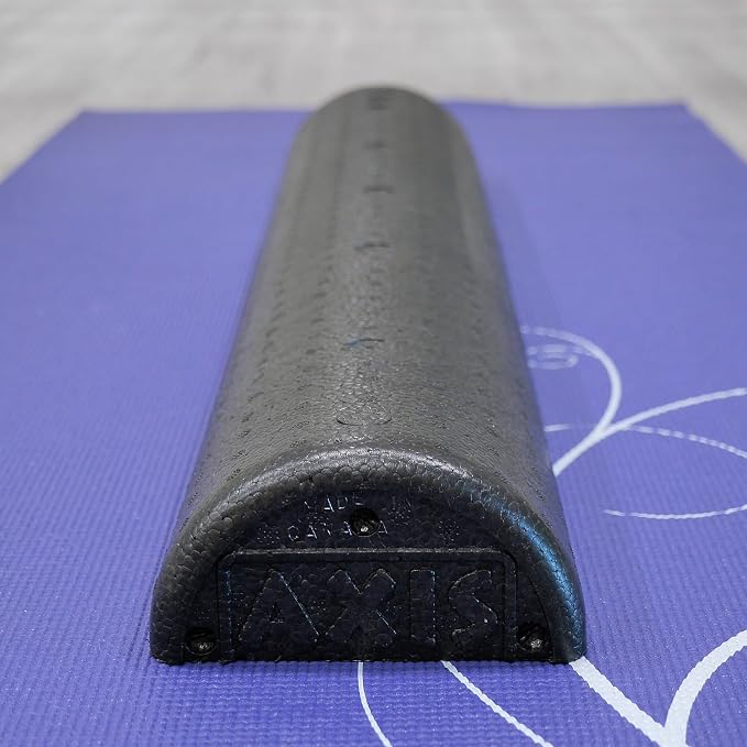 OPTP AXIS Firm Density Foam Roller – Half-Round, Black, 36" X 3" | High density firm foam roller for physical therapy, yoga, Pilates, fitness exercise & sports training, Heat-molded EPP foam