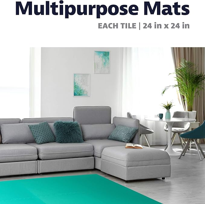 We Sell Mats 1/2 Inch Thickness Multipurpose EVA Foam Floor Tiles, Interlocking Floor Mat for Indoor Gym and Home Use, 24 in x 24 in, Hunter Green, 48 Square Feet (12 Tiles)