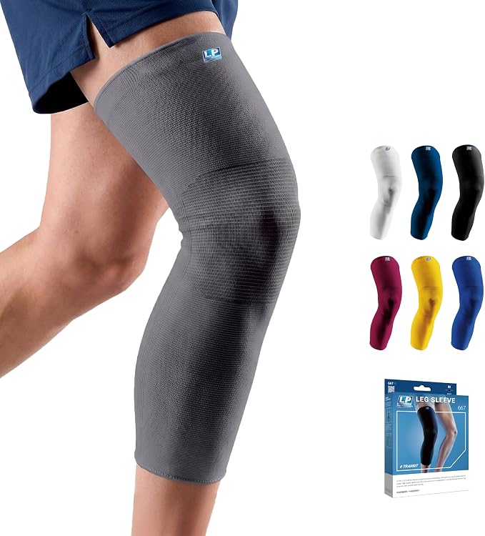 LP SUPPORT 667 Compression Sleeve Leg Full Length for Sports, Cycling, Running, Basketball, for Men Women (S - XL)