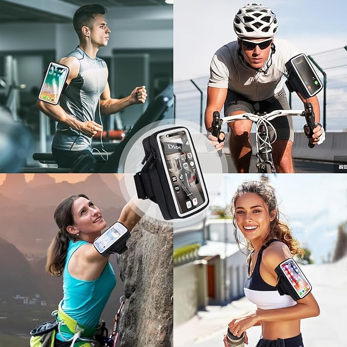 Phone Holder for Running Armband Cell Phone Holder iPhone 17 16 16e 15 14 13 12 11 Pro Max Xs Xr X Plus Mini Samsung Galaxy Ultra S26, Sports Arm Bands Sleeve Fit Workout Exercise Gym Hiking