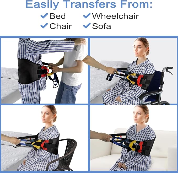 Transfer Sling, Transfer Belt for Elderly, Gait Belts for Seniors | Heavy Duty Patient Lift Belt,Mobility Standing&Lifting Aid for Disabled,Elderly,Injured-Safely Move from Bed and Wheelchair