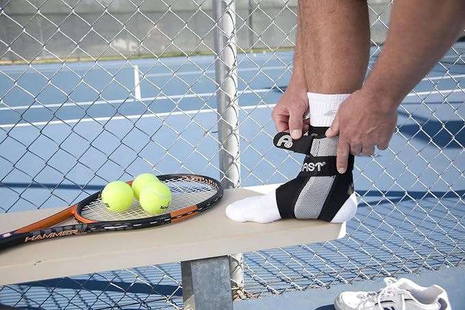 AIRCAST A60 Ankle Support for Sprained Ankles & Injury Protection - Waterproof, Large, Left