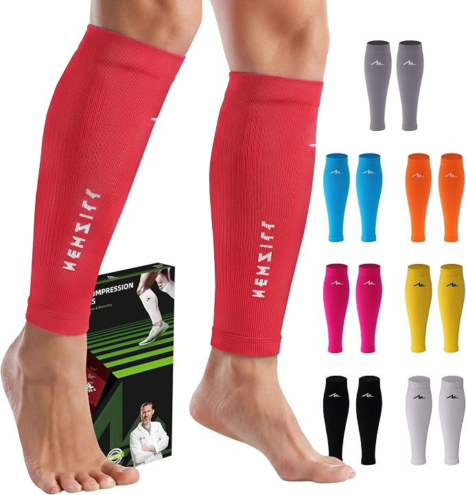 NEWZILL Compression Calf Sleeves (20-30mmHg) for Men & Women Perfect Option to Compression Socks for Running Travel Nursing