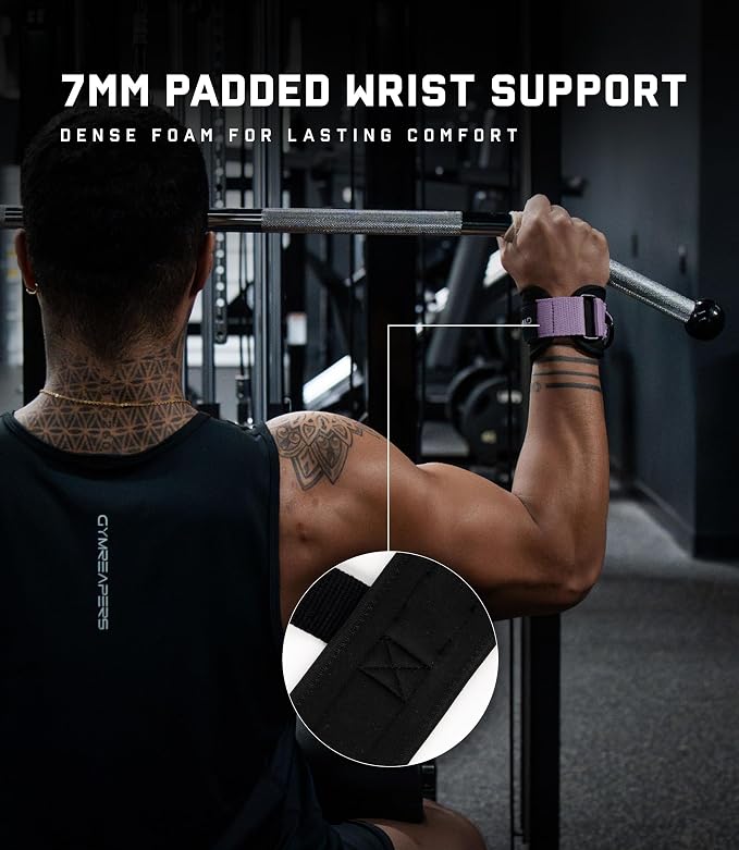 Gymreapers GripLink Lifting Straps – Heavy Duty D-Ring Weight Lifting Wrist Straps with Anti-Slip Silicone Grip Beads, Adjustable Support for Deadlifts, Powerlifting, Cable Machines & Gym Training