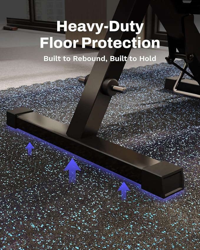 AIRHOP 0.79'' Extra-Thick 72 Sq Ft Rubber Top Gym Flooring for Home Gym | 18 Tiles, High Density EVA Foam, Waterproof & Non-Slip Rubber, Interlocking Puzzle Mats, Heavy Duty Floor Protection, 24"x24"