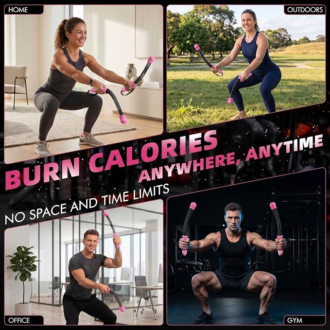 Chillchard Battle Ropes for Home Gym, Weighted Ropeless Battle Ropes | Cordless Battle Ropes with Adjustable Resistance Springs, Portable Home Workout Equipment for HIIT Cardio & Strength Training