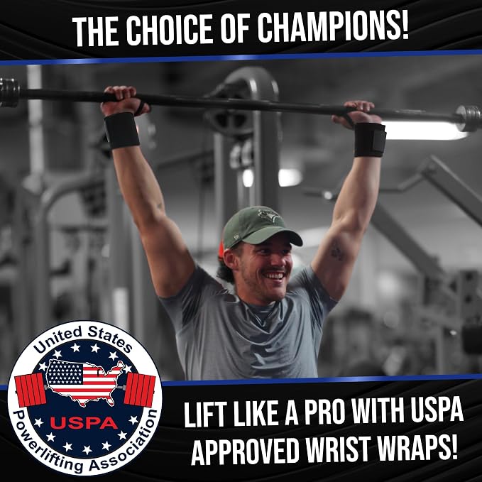 Rip Toned Wrist Wraps for Weightlifting – USPA & USAPL Approved – Stiff or Flex – 18" Gym Wrist Straps with Thumb Loop – Maximum Support for Men & Women