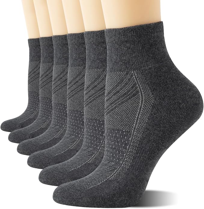 CS CELERSPORT 6 Pairs Women's Running Ankle Socks Athletic Sport Socks Cushioned