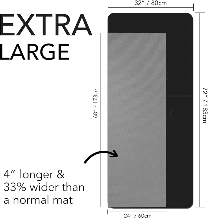 Large Exercise Mat – Extra Thick 10mm Workout Mat (72"x32") – Non-Slip TPE Yoga Mat for Women & Men – Pilates, HIIT, Fitness & Home Gym Mat – Includes Free Carry Bag