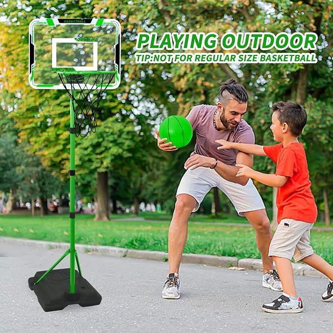 Kids Basketball Hoop, Adjustable Height Toddler Basketball Hoop Stand, Indoor Outdoor Basketball Goal Toy for Boys Girls Ages 3~8 Years Old, Includes 3 Balls, Ideal for Birthday Gift