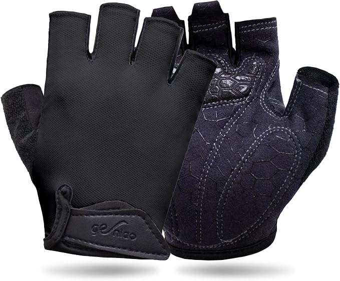 Workout Gloves for Women Men, Full Palm Silicone Grip, Padded Half Finger Gloves for Gym, Weight Lifting, Cycling
