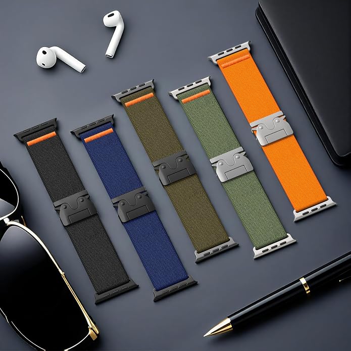 Elastic Sport Band for Apple Watch Ultra 3/2/1 Bands 49mm 46mm 45mm 44mm 42mm 41mm 40mm 38mm Men Women, Adjustable Parachute Buckle Nylon Fabric Wristband for iWatch Series 11 10 SE 9 8 7 6 5 4 3