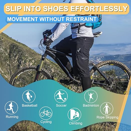 LISEPWU Copper Ankle Brace with Adjustable Compression Bandage, Ankle Support Compression Sleeve for Men & Women, for Foot Pain, Sprained Recovery, Achilles Tendonitis, Sports Protection(Blue S)