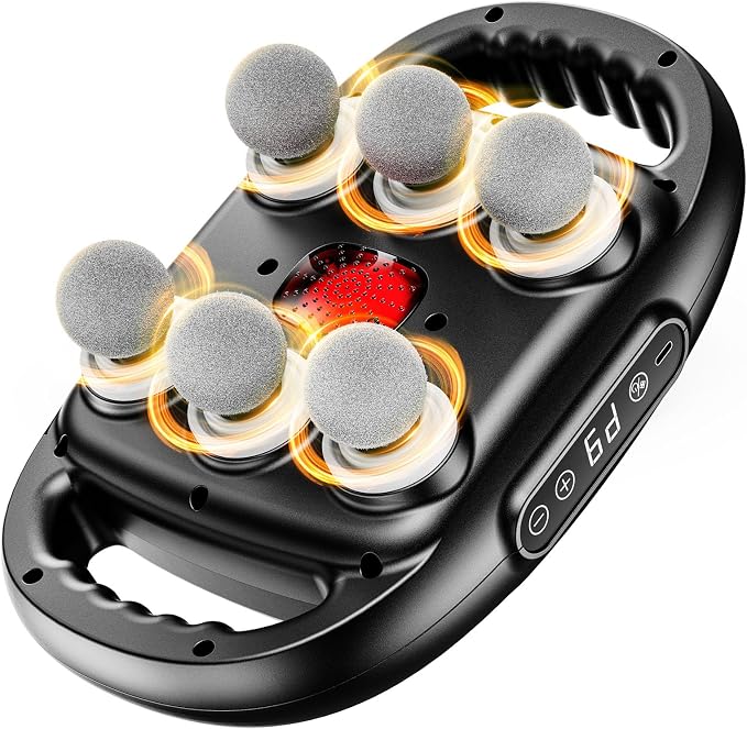 6-Head Massage Gun, Deep Tissue Back Massager with 9 Adjustable Intensities & 9 Modes, Electric Percussion Massager, Gun Tool for Back/Shoulders/Legs/Arms/Neck (6 Head)
