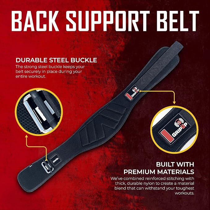 Weight lifting Belt 6 Inch Auto-Lock Curved Padded Back Lumbar Support Gym Belt for Fitness Exercise Bodybuilding Powerlifting Workouts Deadlifts Squats & Weightlifting Men Women