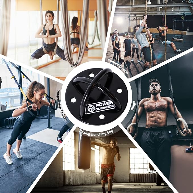 POWER GUIDANCE Wall and Ceiling Mount Bracket for Suspension Straps, Gymnastic Rings, Yoga Swings & Hammock Resistance Band Battle Rope