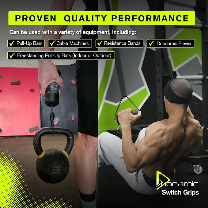 Duonamic Eleviia Portable Doorway Pull Up Bar, No Install, Home & Travel | Comes Fully Assembled, Ready in Under 8 Seconds, Aerospace Composite Build, Lightweight at 3.5 lb, Non Marking Coating