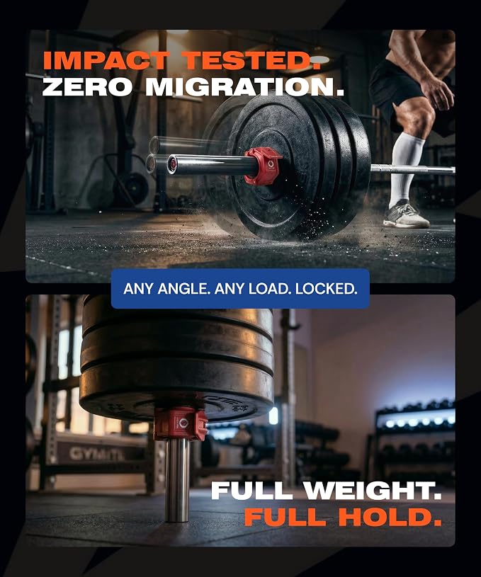 Lock-Jaw OLY 2 Barbell Collars Olympic Barbell Clamps 2 Pcs – Heavy Duty Bar Clamps for 2” & 50mm Olympic Bars – Secure Weight Bar Clamps for Strength Training & Home Gym Accessories – Quick Release
