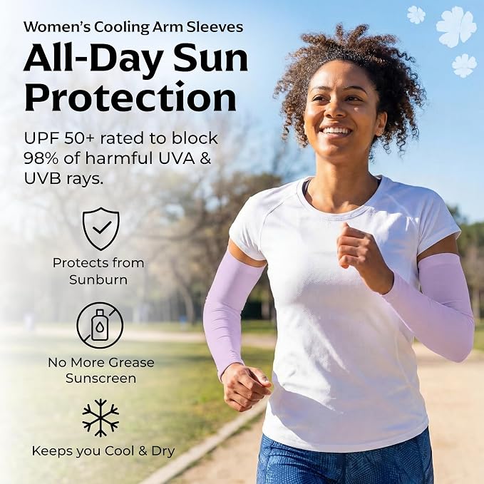 SportsTrail Cooling Arm Sleeves for Men & Women – Breathable, UV Sun Protection, Sports Arm Sleeves for Women, Men & Youth