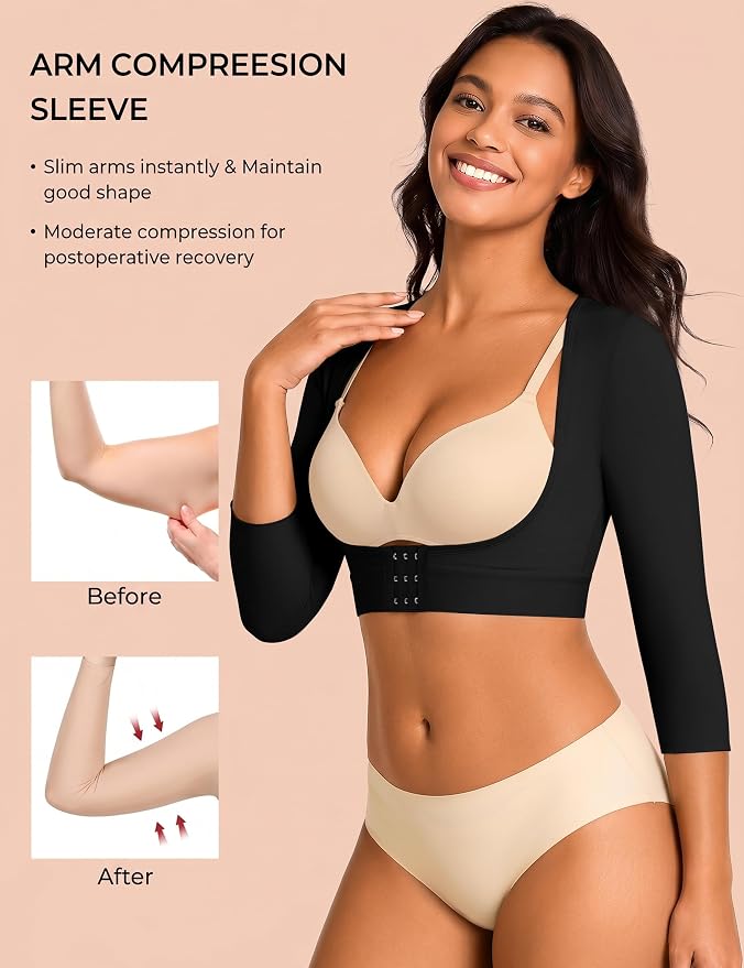 Arm Compression Sleeves for Women Post Surgery Front Closure Bra Slimming Arm Lipo Shapewear Top