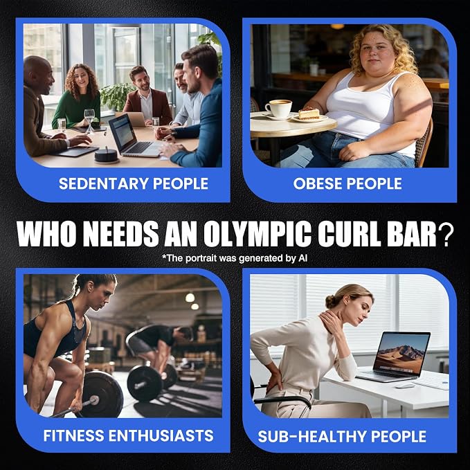 47” Solid Steel Olympic Curl Bars, 500LB | EZ and Super EZ curl bars with knurled grips, rotating sleeves, solid steel build, and 2-inch Olympic plate compatibility