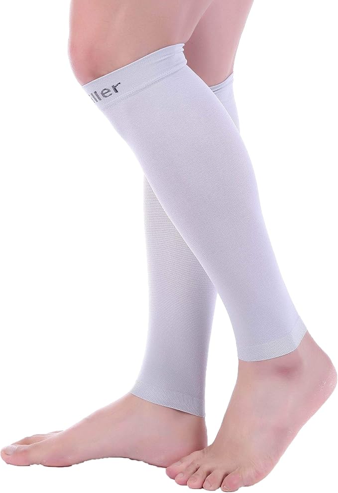 Doc Miller Compression Calf Sleeve for Men & Women, 20-30mmHg | Graduated Support for Running, Shin Splints, Calf Strain, Knee High, Small to 6XL Plus Size