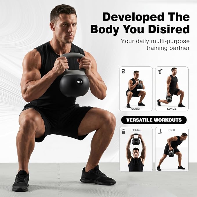 ALTLER Soft Kettlebell 10-50LBS Safe Strength Training Kettlebell Anti-Slip Grip Weight for Home Workouts and Men/Women/Beginners