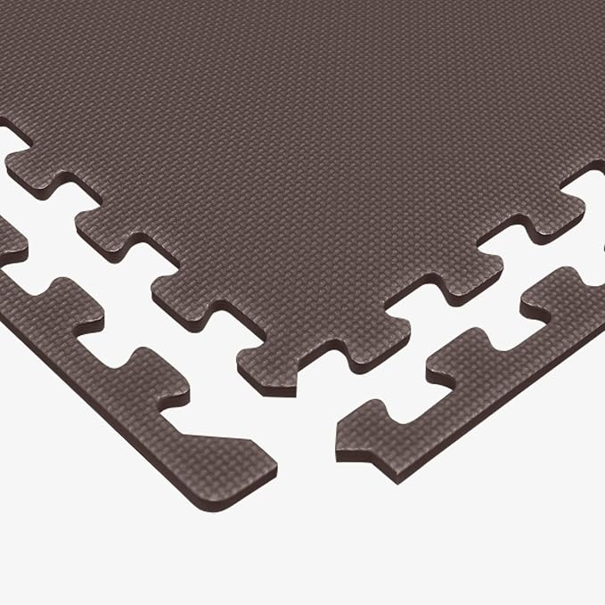 We Sell Mats 1/2 Inch Thickness Multipurpose EVA Foam Floor Tiles, Interlocking Floor Mat for Indoor Gym and Home Use, 24 in x 24 in, Brown, 24 Square Feet (6 Tiles)