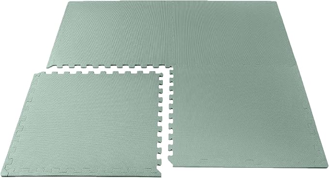 We Sell Mats 1/2" Thick Multipurpose EVA Foam Exercise Floor Mat, Interlocking Tiles, Anti-Fatigue for Home or Gym, 24 in x 24 in, 25 Tiles, Sage