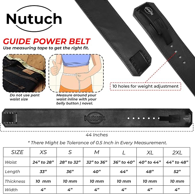 Genuine Leather Lever Weight Lifting Belt |10mm | Gym Belts | Weight Lifting Belts for Men and Women | Grain Leather Weightlifting Belt | Workout Belt | Powerlifting Belt for Back Support | Squats