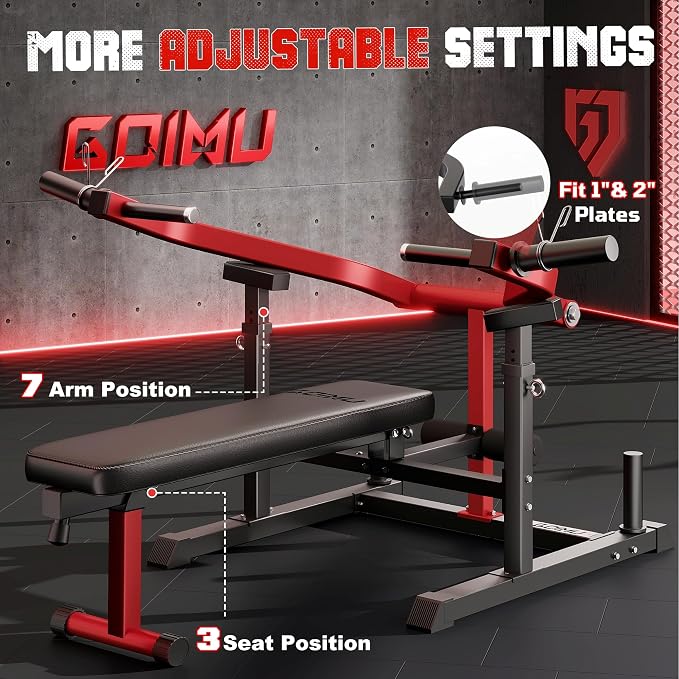 Chest Press Machine, GOIMU Z1-PRO Weight Bench Press Machine with Independent Arms, Adjustable Flat Incline Bench Press for Chest, AB Workout Home Gym Equipment