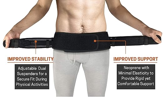 Vriksasana Posture Sacroiliac Hip Belt for Women and Men That Alleviates Sciatic, Pelvic, Lower Back, Leg and Sacral Nerve Pain Caused by Si Joint Dysfunction| Trochanter Brace EXTRA SMALL (Petite, Black)