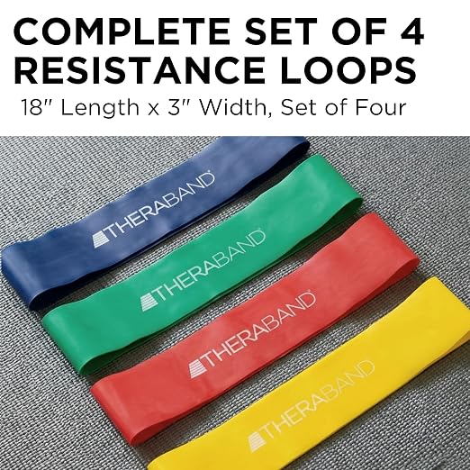 THERABAND Resistance Band Loop Set, Exercise, Workout, Physical Therapy | Elastic resistance band for exercise, strength training, stretching and physical therapy - ideal for home workouts