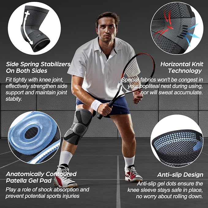NEENCA Professional Knee Brace, Medical Knee Support for Women & Men Relief | Upgraded Version, Patented Patella Gel Pad & Side Stabilizers, For Knee Pain, Swelling, ACL,PCL, Circulation, Sports, Workout