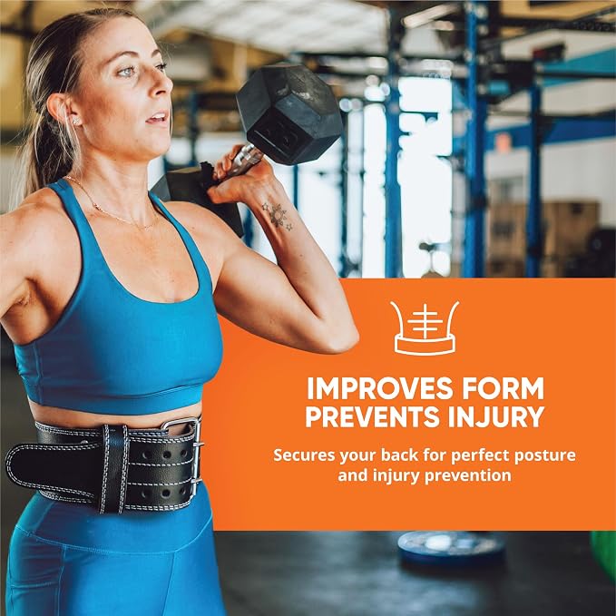 ProFitness Weight Lifting Belt for Women - 4'' Wide Comfortable Workout Belt for Women - Weight Belt for Women Squats & Deadlifts - Back Support Weight Lifting Belt Women & Men
