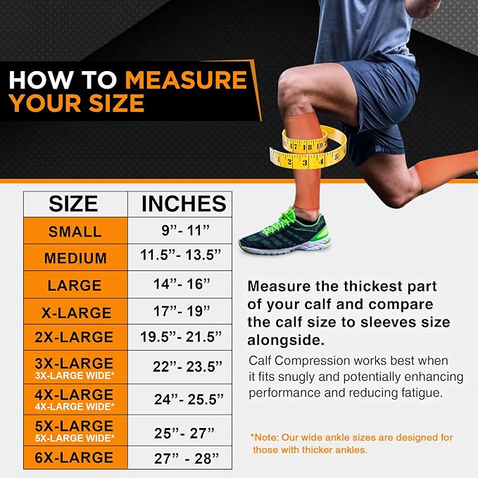 Doc Miller Compression Calf Sleeve for Men & Women, 20-30mmHg | Graduated Support for Running, Shin Splints, Calf Strain, Knee High, Small to 6XL Plus Size