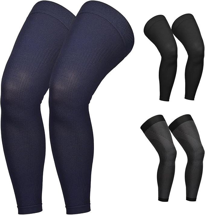 KEKING Full Leg Compression Sleeves, 20-30mmHg Graduated, Unisex, Running | Thigh-High Compression Stockings, Support Thighs, Calves & Knees, for Travel & Sports, Relieve Varicose Veins & Swelling